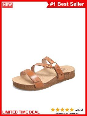 Leather Slide Sandal with Arch & Metatarsal Support